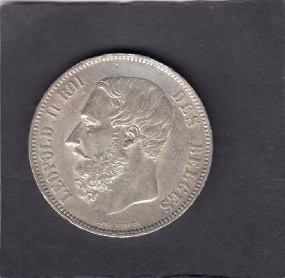 Beschrijving: 5 Franc fr  LEOPOLD II 